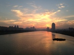 Beautiful sunset viewed from one of Ulsan's many bridges.