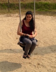 Ayesha on a swing.